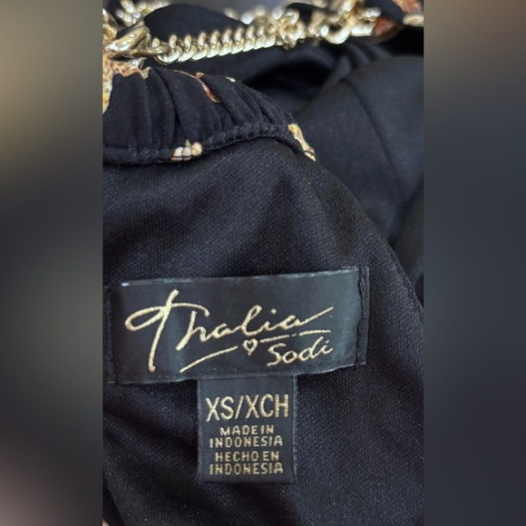 Thalia Sodi Black & Gold Leopard Print Halter Romper Size XS - Picture 14 of 15